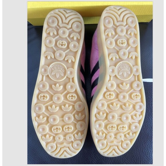 GUCCI x adidas GAZELLE Sneakers Men's Pink Velvet Italy Size US 9 /EU 42 2/3 NEW - Picture 9 of 10